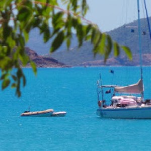 a small boat in a body of water