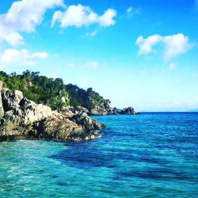 an island in the middle of a body of water