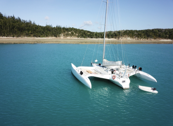 a small boat in a body of water